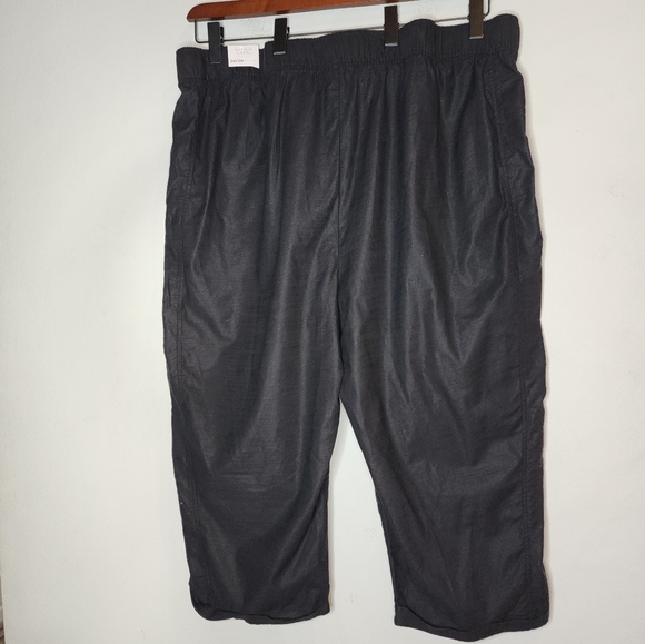NWT Lane Bryant Pull On Black Capri Pants Drawstring Size 26/28 4X Cotton Tencel - Picture 4 of 16